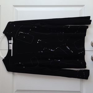 Black Chico's Travelers Long Sleeve Top, Size 3